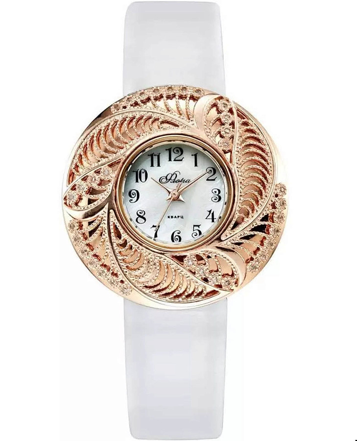 Часы УЧЗ Flora 1143B8L2-01 Рябинка — женские, перламутровый