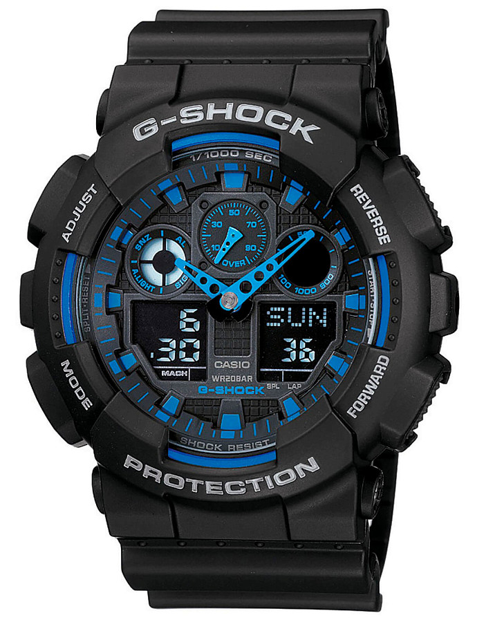Часы Casio G-Shock GA-100-1A2NDR (GA-100-1A2DR) — мужские, черный