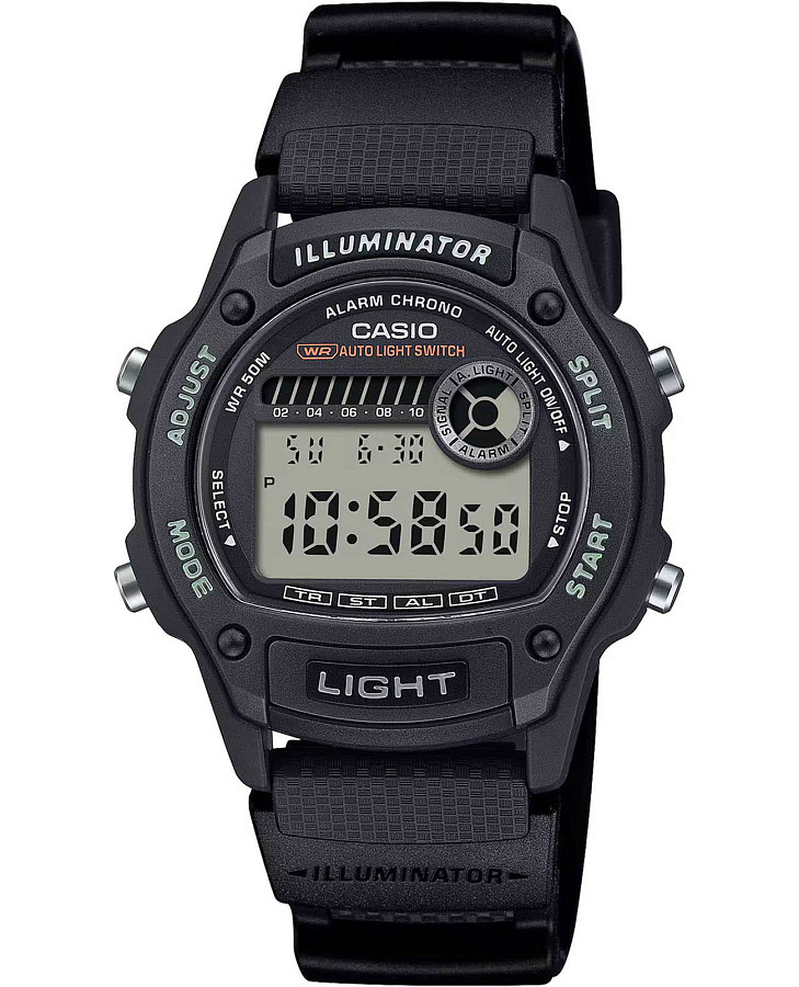Часы Casio Collection W-220H-1A — мужские, серый