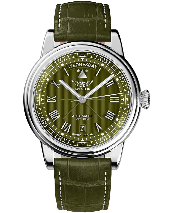 Часы Aviator Douglas Day-Date V.3.35.0.278.4 — мужские, зеленый