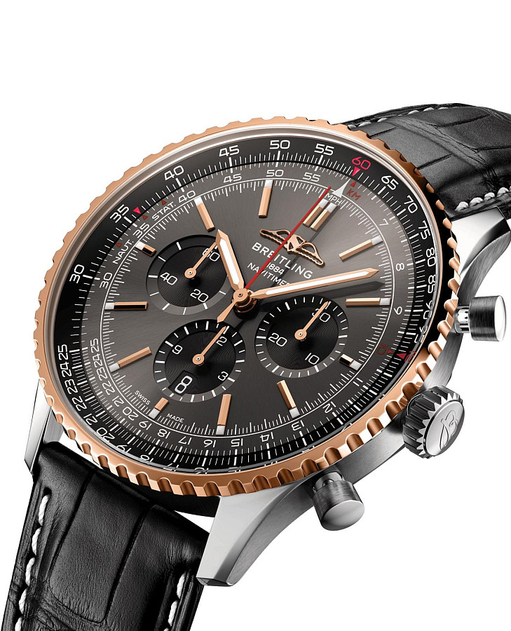 Часы Breitling Navitimer B01 Chronograph 41 UB01371A1B1P1 — механические, сталь металл