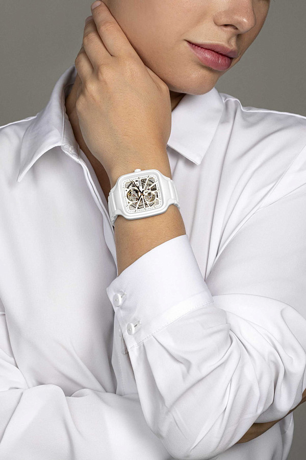 Часы Rado True Square Automatic Open Heart R27073012 — механические, керамика
