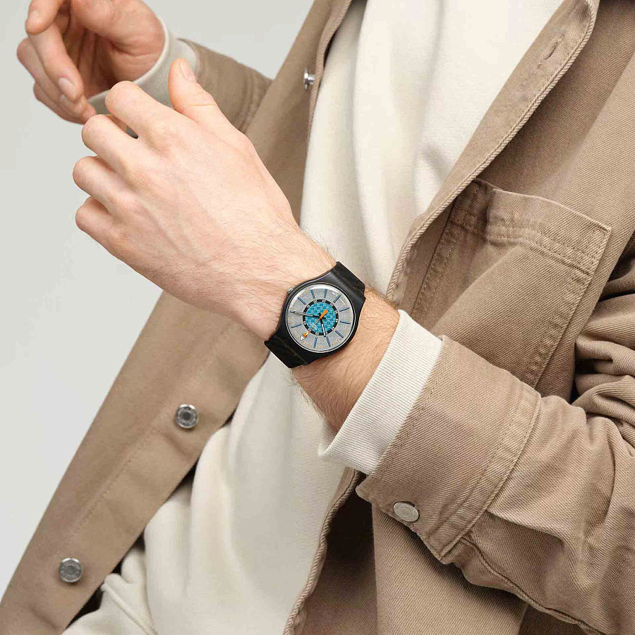 Часы Swatch New Gent Bioceramic Standard SO32B119 — силикон, мужские