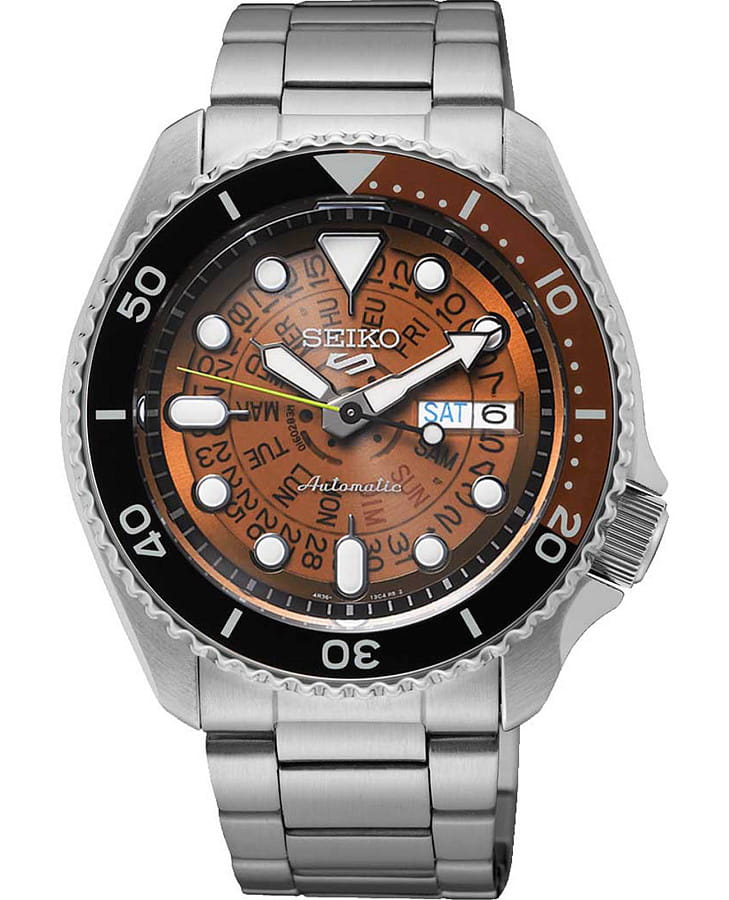 Часы Seiko 5 Sports SRPJ47K1 — мужские, коричневый