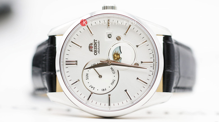 Часы Orient Sun & Moon RA-AK0310S (RN-AK0310S) — мужские, кожаный