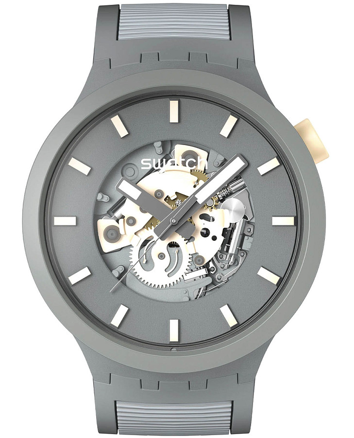 Часы Swatch Big Bold Biosourced Lacquered SB05M102 — мужские, серый
