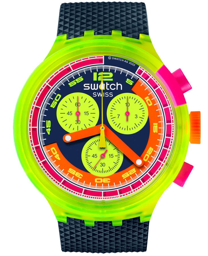 Часы Swatch Big Bold Chrono Biosourced SB06J100 — мужские, синий