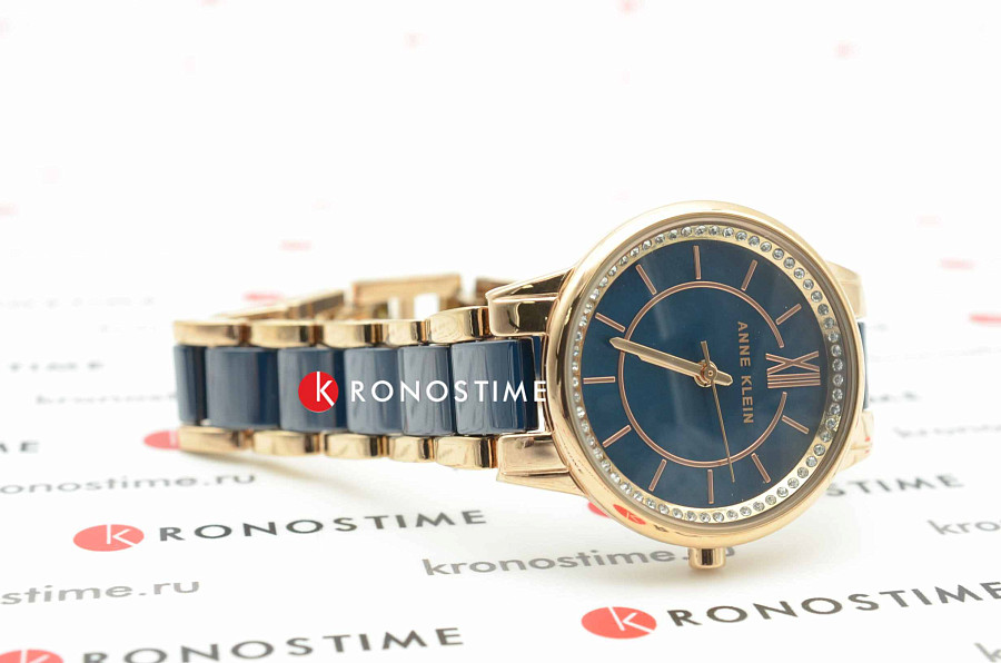 Часы Anne Klein Ceramics 3344NVRG — женские, сталь + pvd + керамика