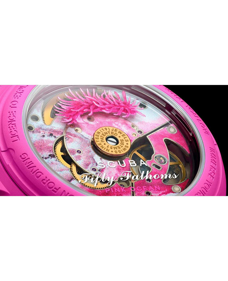 Часы Swatch x Blancpain Pink Ocean SO35P400 — нейлон, женские