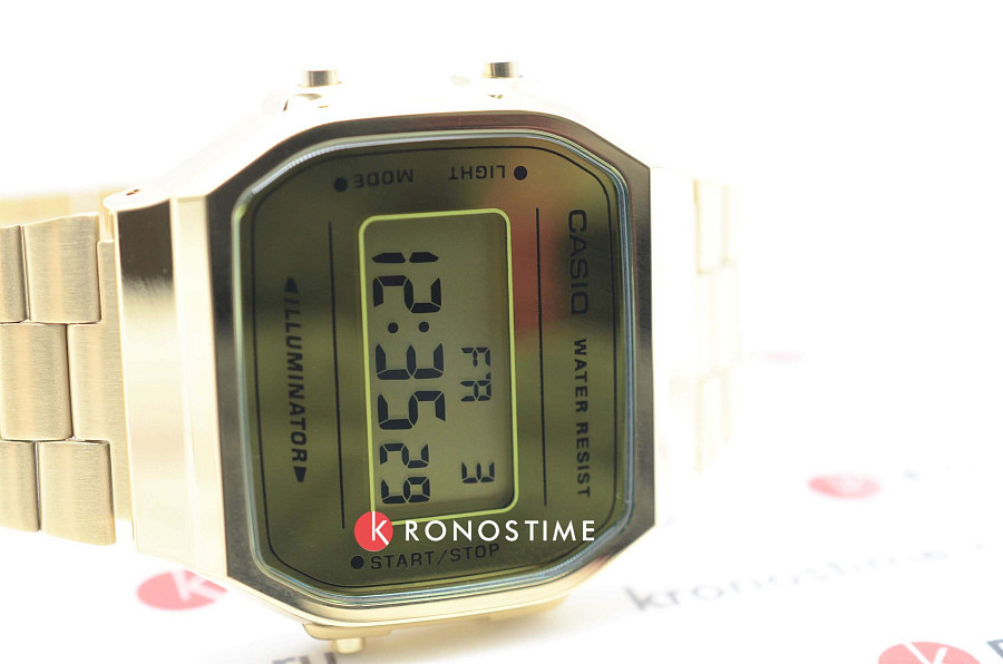 Часы Casio Collection A-168WEGM-9 — сталь с ip покрытием, мужские