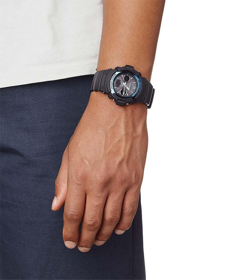 Часы Casio G-Shock AWG-M100A-1A — электронные, пластик