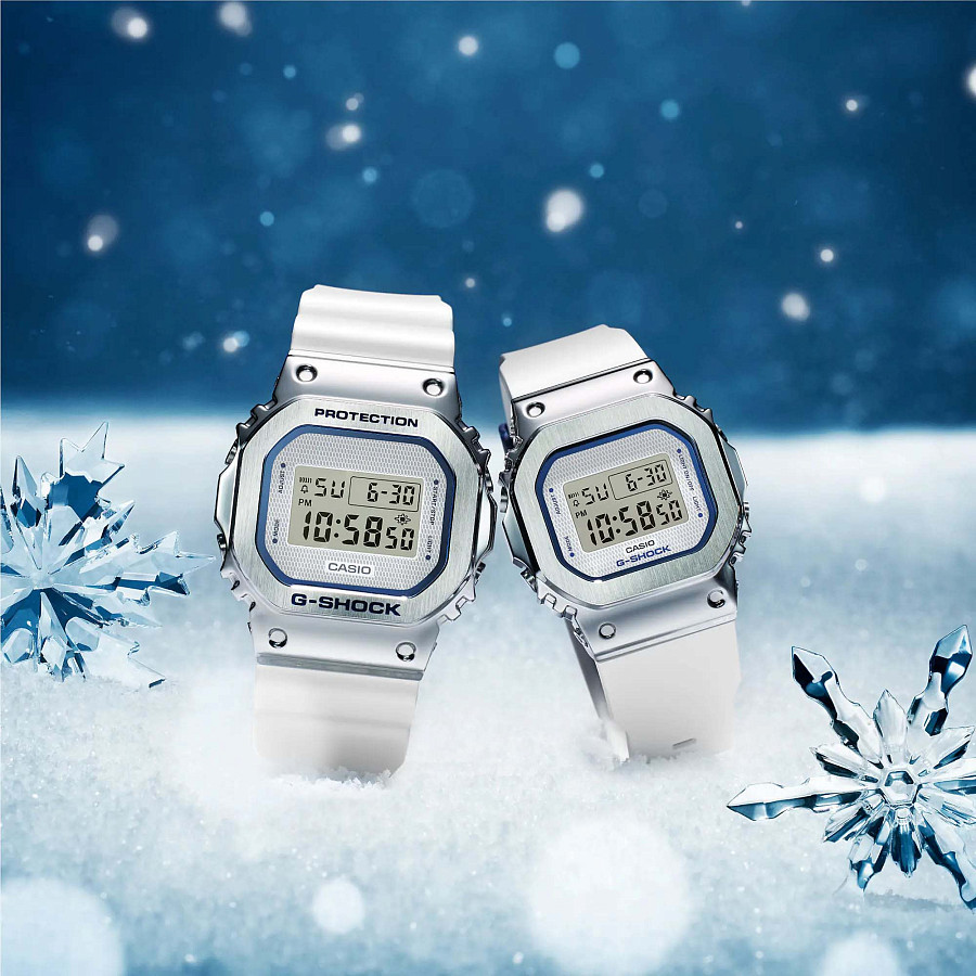 Часы Casio G-Shock GM-S5600LC-7DR (GM-S5600LC-7) — серебристый, сталь металл пластик
