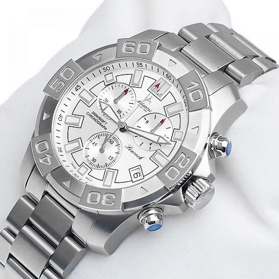 Часы Atlantic Searock Chronograph 87475.41.21 — кварцевые, сталь металл