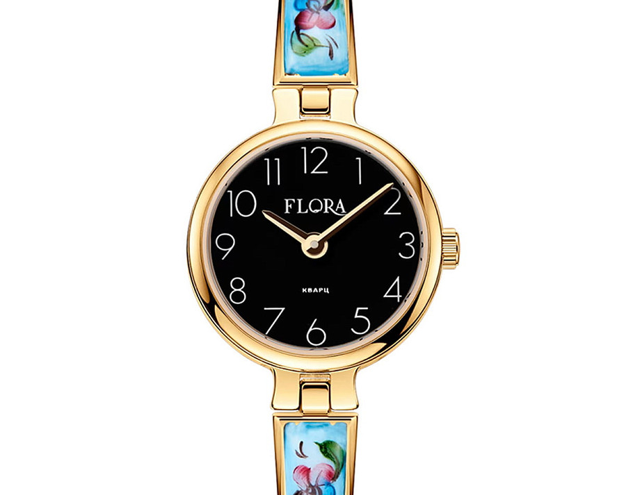 Часы УЧЗ Flora 1704F-6 — кварцевые, латунь