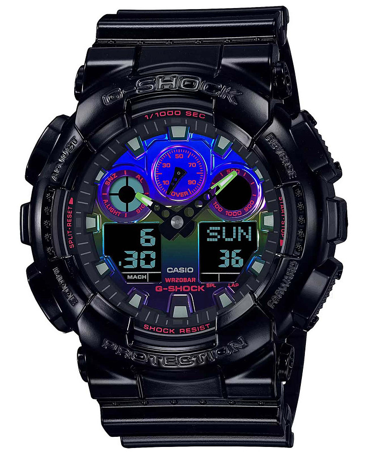 Часы Casio G-Shock GA-100RGB-1ADR (GA-100RGB-1A) — мужские, цветной
