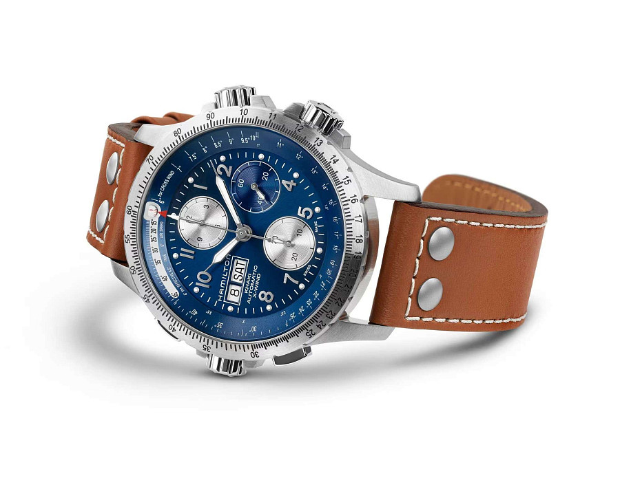 Часы Hamilton Khaki Aviation X-Wind Auto Chrono 44mm H77506540 — механические, Швейцария, мужские