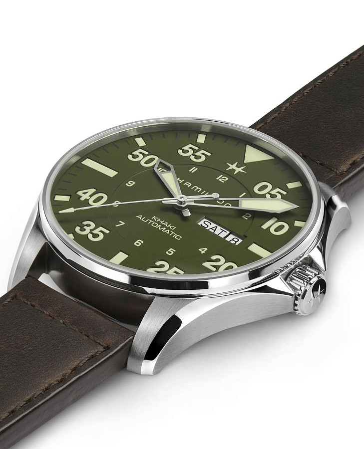 Часы Hamilton Khaki Aviation Pilot Schott NYC H64735561 — Швейцария, механические