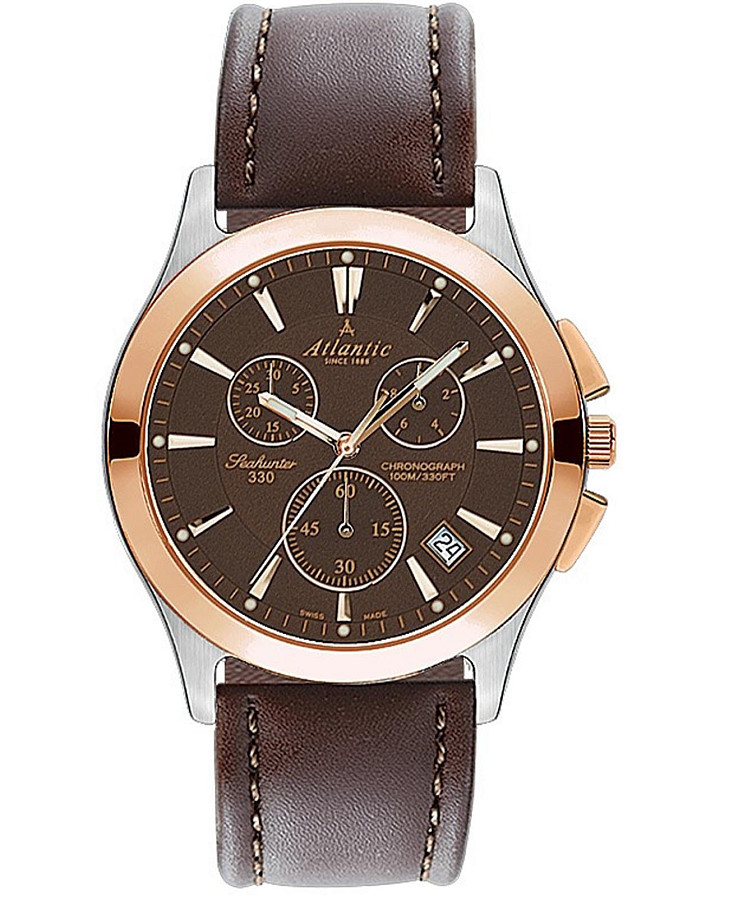 Часы Atlantic Seahunter 71460.43.81R — мужские, коричневый