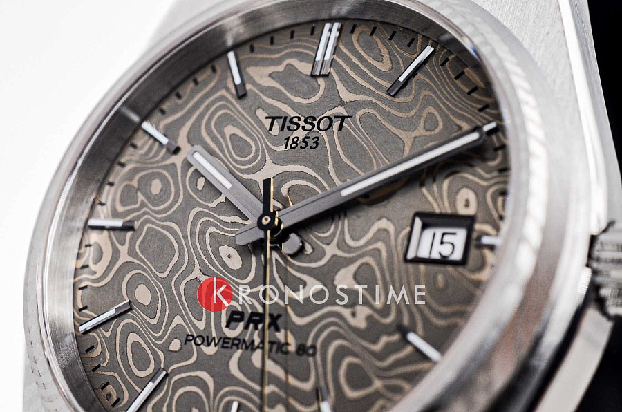 Часы Tissot PRX Damascus Steel 38mm T137.807.96.081.00 — мужские, кожаный