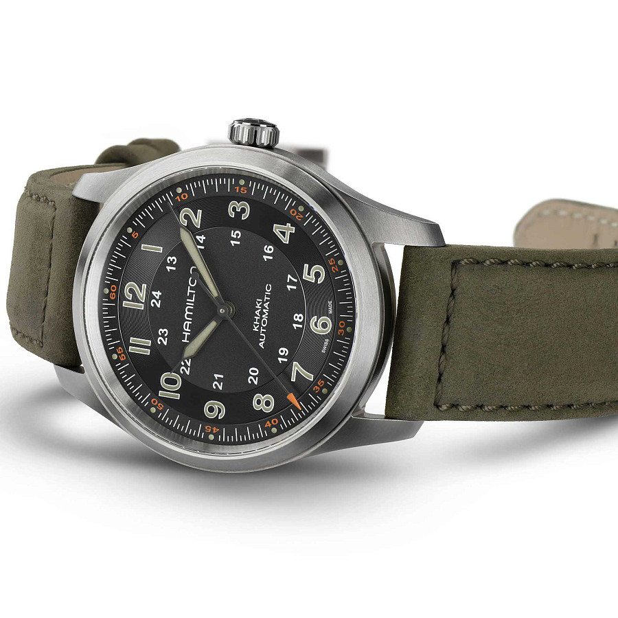 Часы Hamilton Khaki Field Titanium Auto H70205830 — серый, титан металл