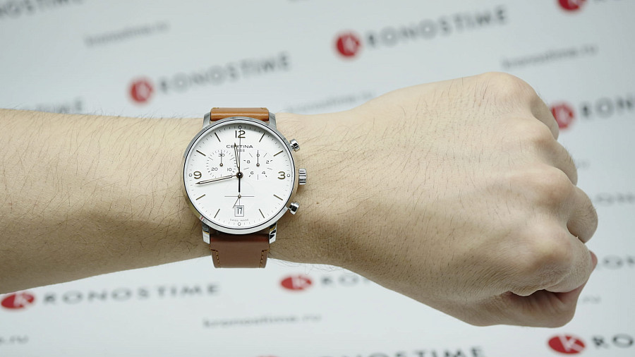 Часы Certina DS Caimano Chronograph C035.417.16.037.01 — мужские, коричневый