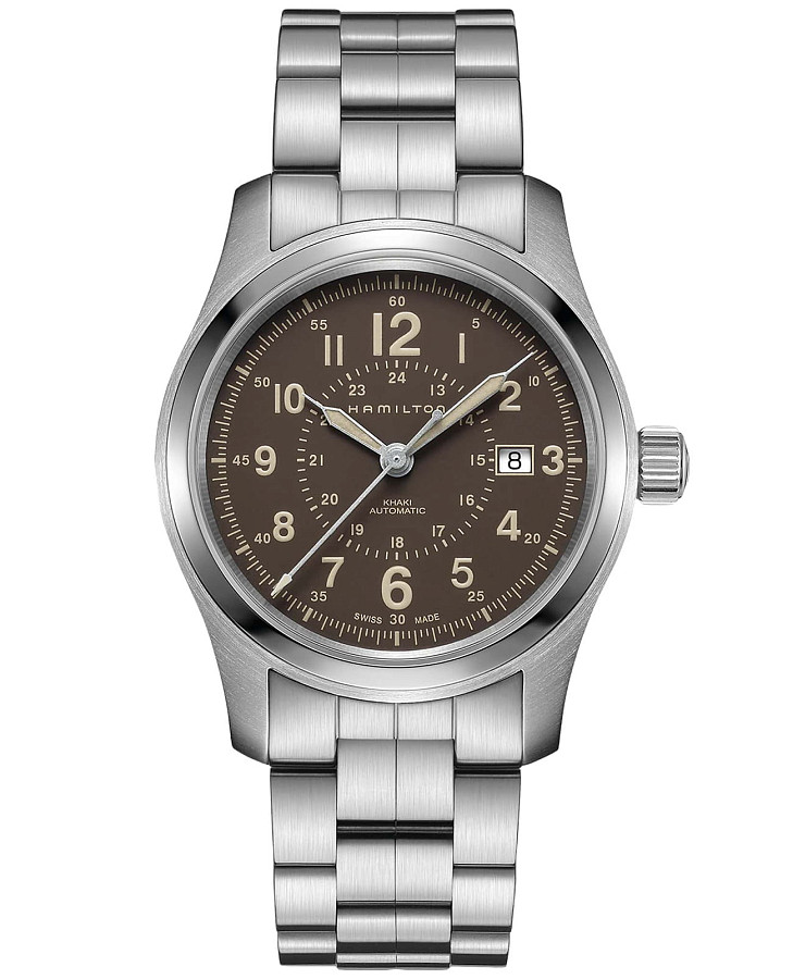 Часы Hamilton Khaki Field Auto H70605193 — мужские, коричневый
