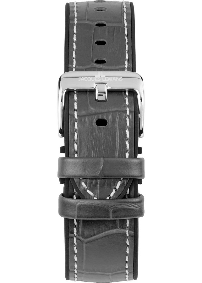 Часы Jacques Lemans Liverpool Diver 1-2205E — мужские, кожа + силикон