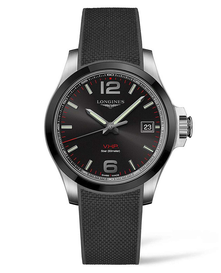 Часы Longines Conquest V.H.P. L3.719.4.56.9 — мужские, черный