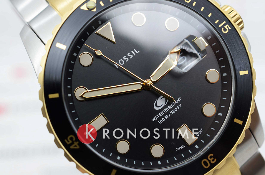 Часы Fossil Blue FS5951 — черный, металл сталь