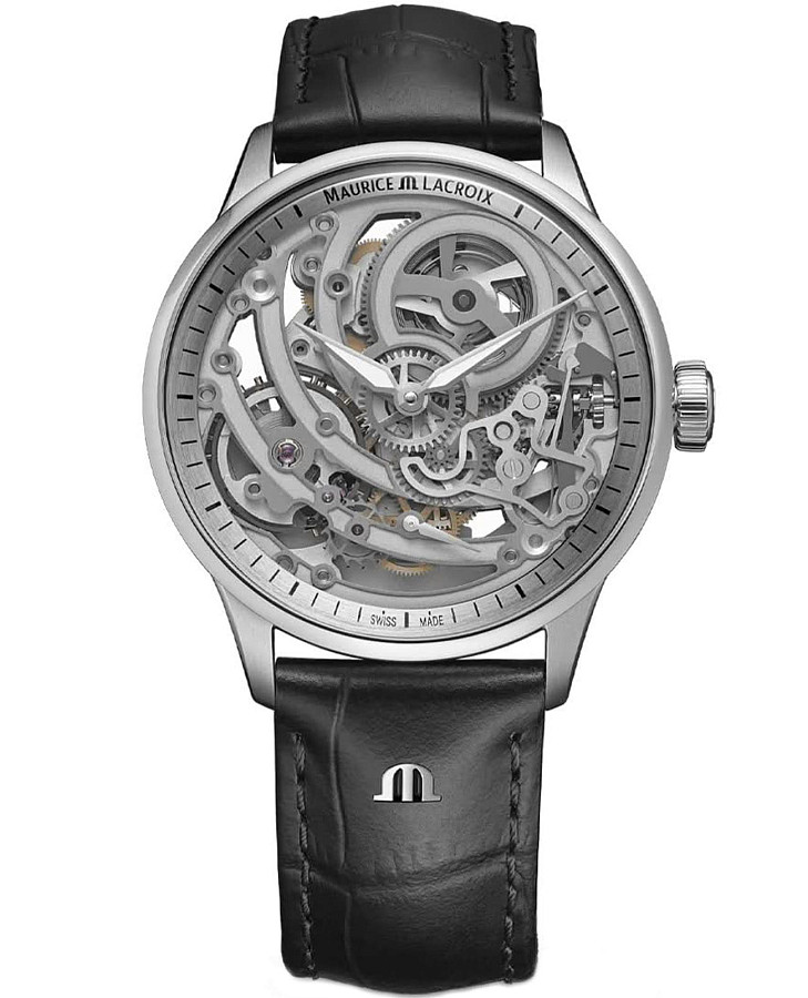 Часы Maurice Lacroix 1975 Master Skeleton 758108-S1S12-001-3 — мужские, серебристый