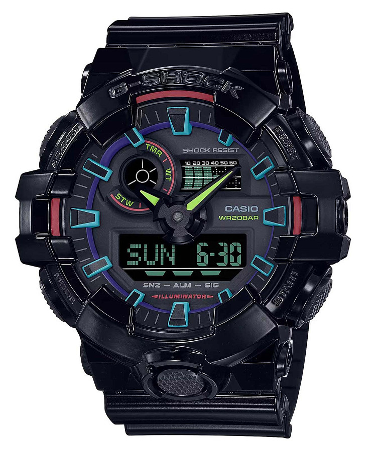 Часы Casio G-Shock GA-700RGB-1ADR (GA-700RGB-1a) — мужские