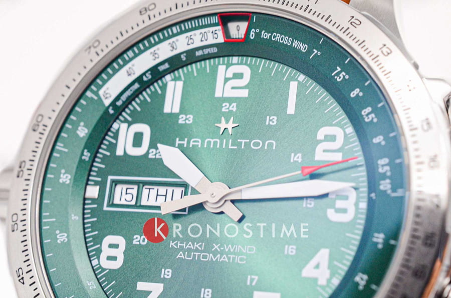 Часы Hamilton Khaki Aviation X-Wind Day Date Auto 45mm H77735560 — мужские, кожаный