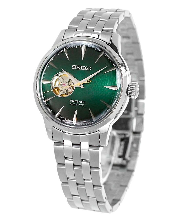 Часы Seiko Presage Cocktail Time SSA441J1 — зеленый, сталь металл