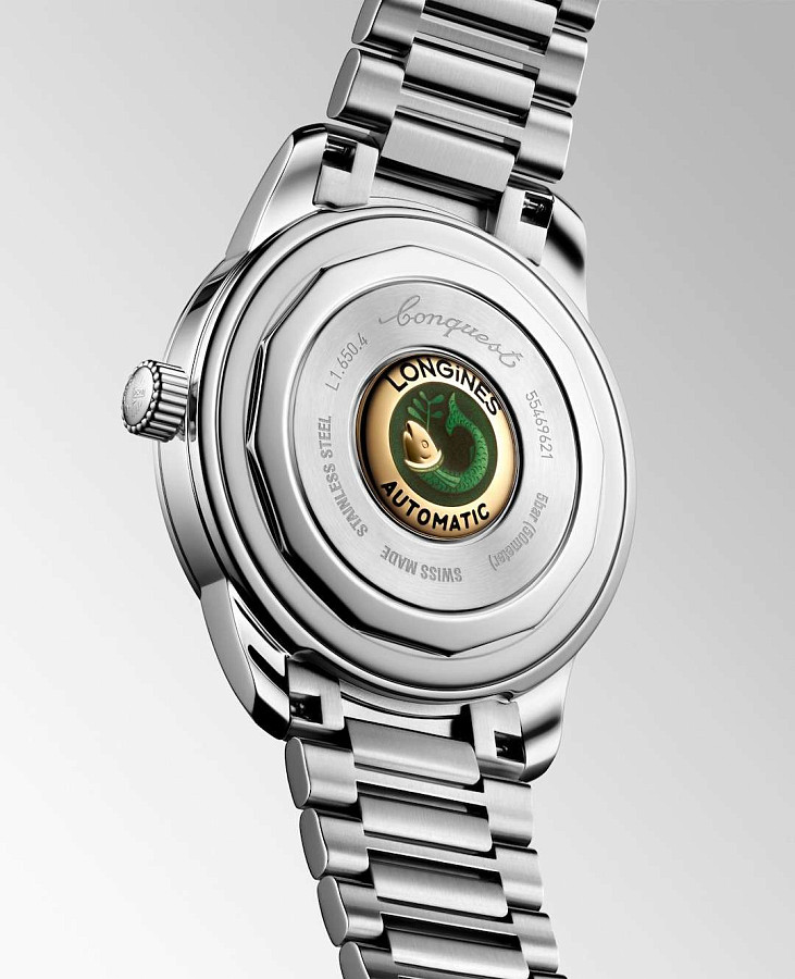 Часы Longines Conquest Heritage L1.650.4.92.6 — мужские, нержавеющая сталь 316l