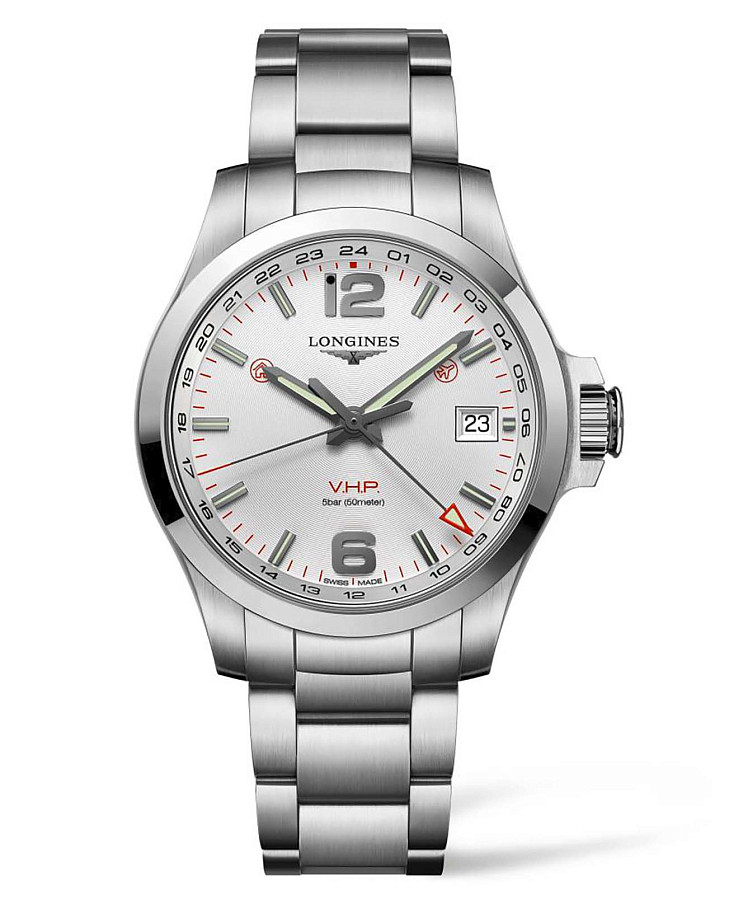 Часы Longines Conquest V.H.P. L3.718.4.76.6 — мужские, серебристый