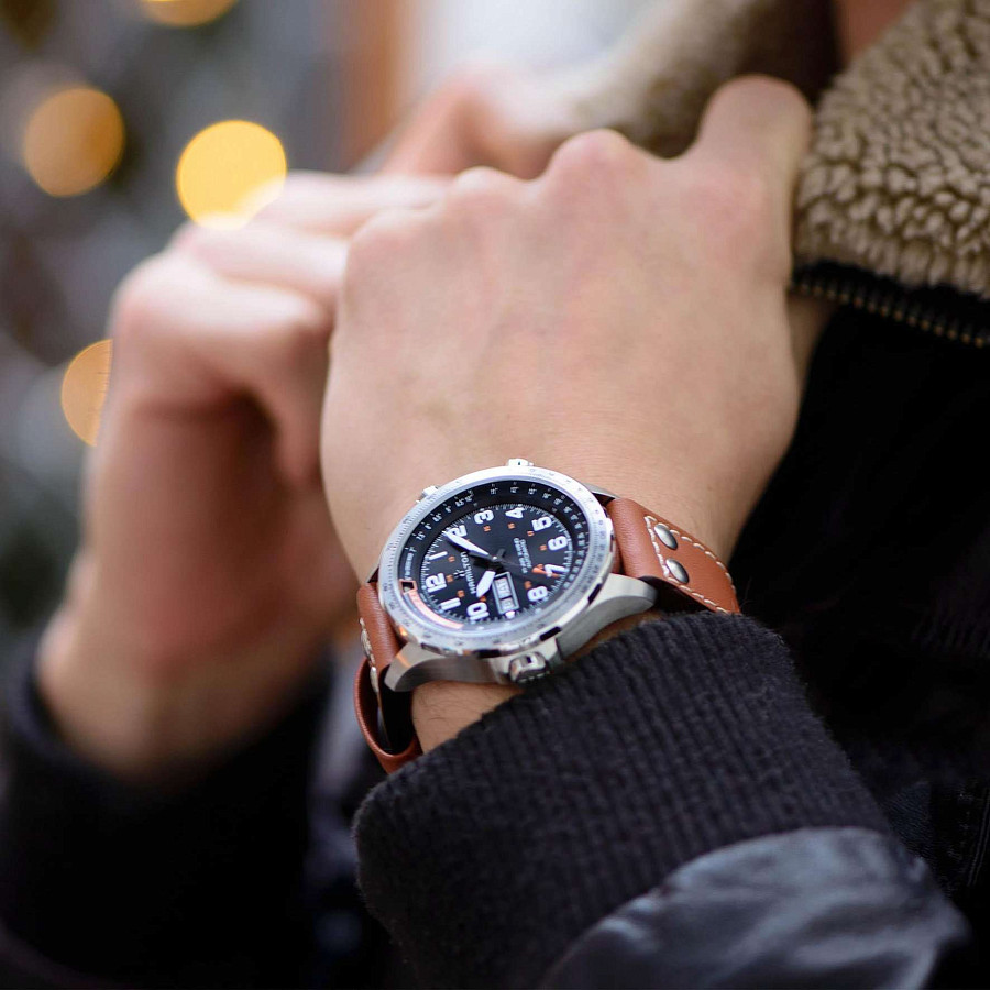 Часы Hamilton Khaki Aviation X-Wind Day Date Auto Chrono H77755533 — черный, сталь