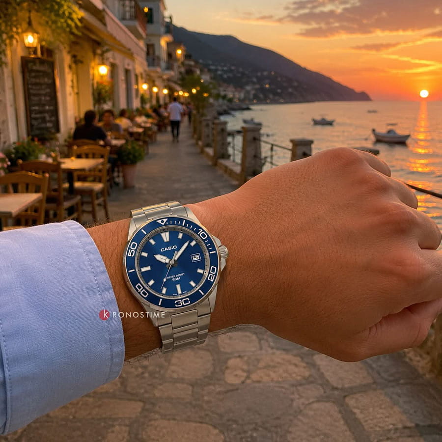 Часы Casio Collection MTD-145D-2A — кварцевые, сталь металл
