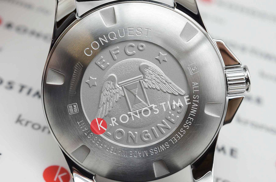 Часы Longines Conquest L3.760.4.56.3 — мужские, кожаный