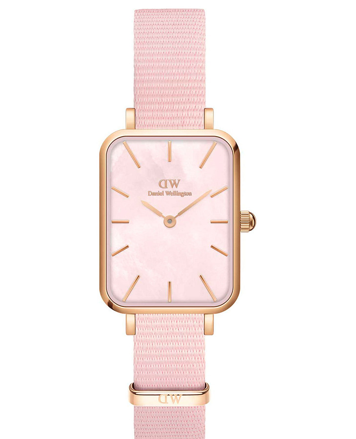 Часы Daniel Wellington Quadro Pressed Sheffeld DW00100509 — женские, розовый