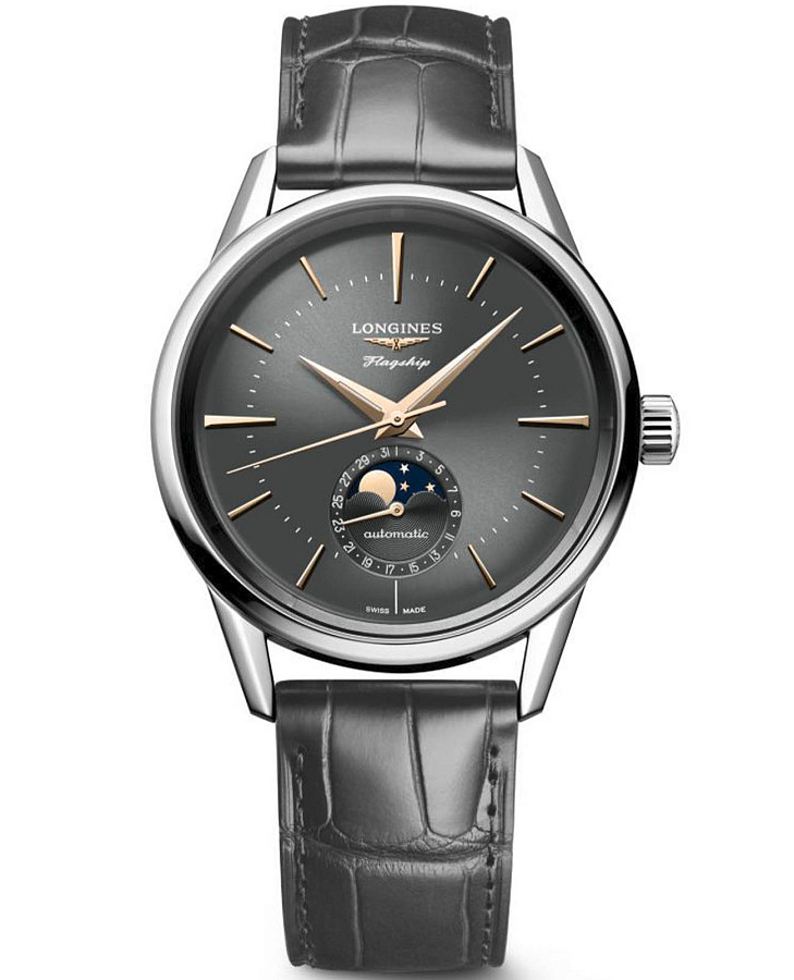Часы Longines Flagship Heritage L4.815.4.52.2 — мужские, серый