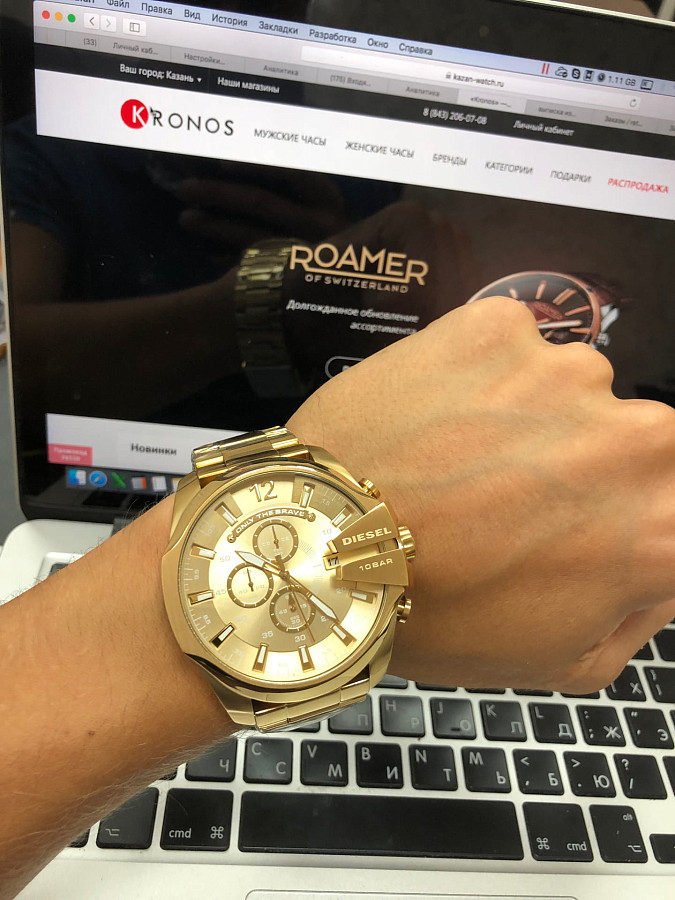 Часы Diesel MS9 Chrono DZ4360 — кварцевые, металл сталь