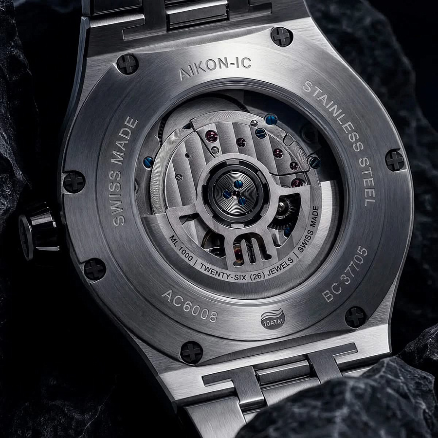 Часы Maurice Lacroix Aikon-Ic Frozen Carbon AC6008-SSL20-430-2 — металл сталь, Швейцария