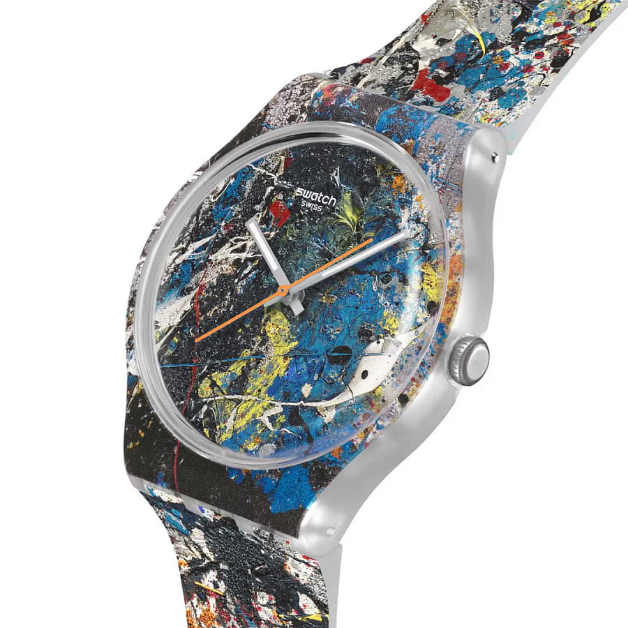Часы Swatch x Guggenheim Pollock's Alchemy SUOZ366 — кварцевые, пластик
