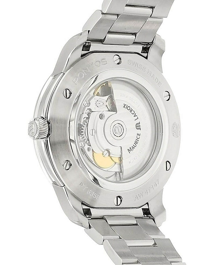 Часы Maurice Lacroix Pontos Day Date PT6358-SS002-334-1 — механические, металл сталь