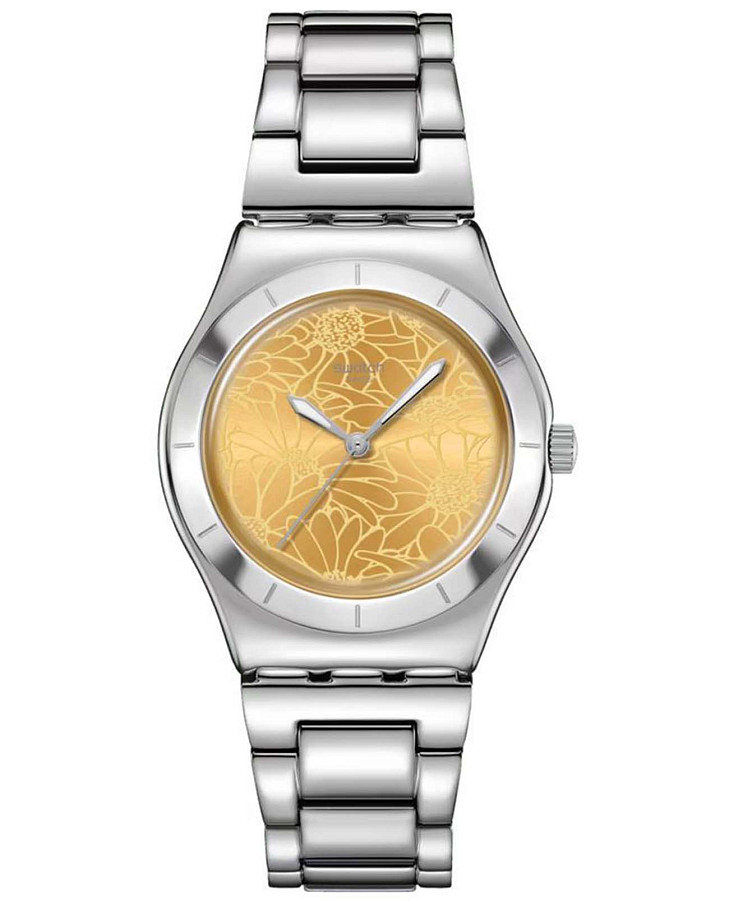 Часы Swatch Gent Petal Swirl YLS236G — женские, желтый