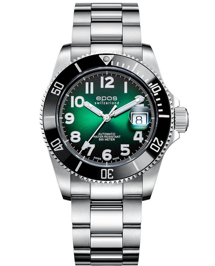 Часы Epos Diver 3504.131.80.33.90 — механические, сталь металл