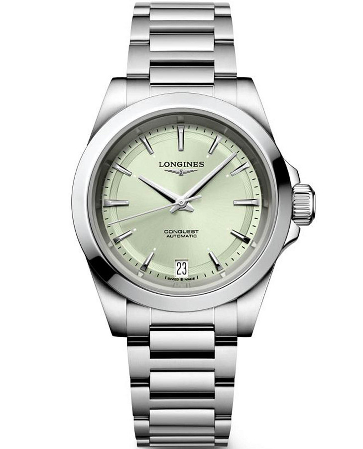 Часы Longines Conquest L3.430.4.02.6 — женские, зеленый