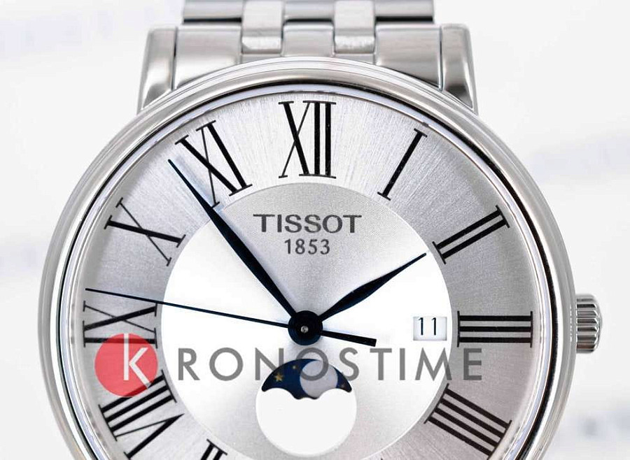Часы Tissot Carson Premium Gent Moonphase T122.423.11.033.00 — металл сталь, Швейцария