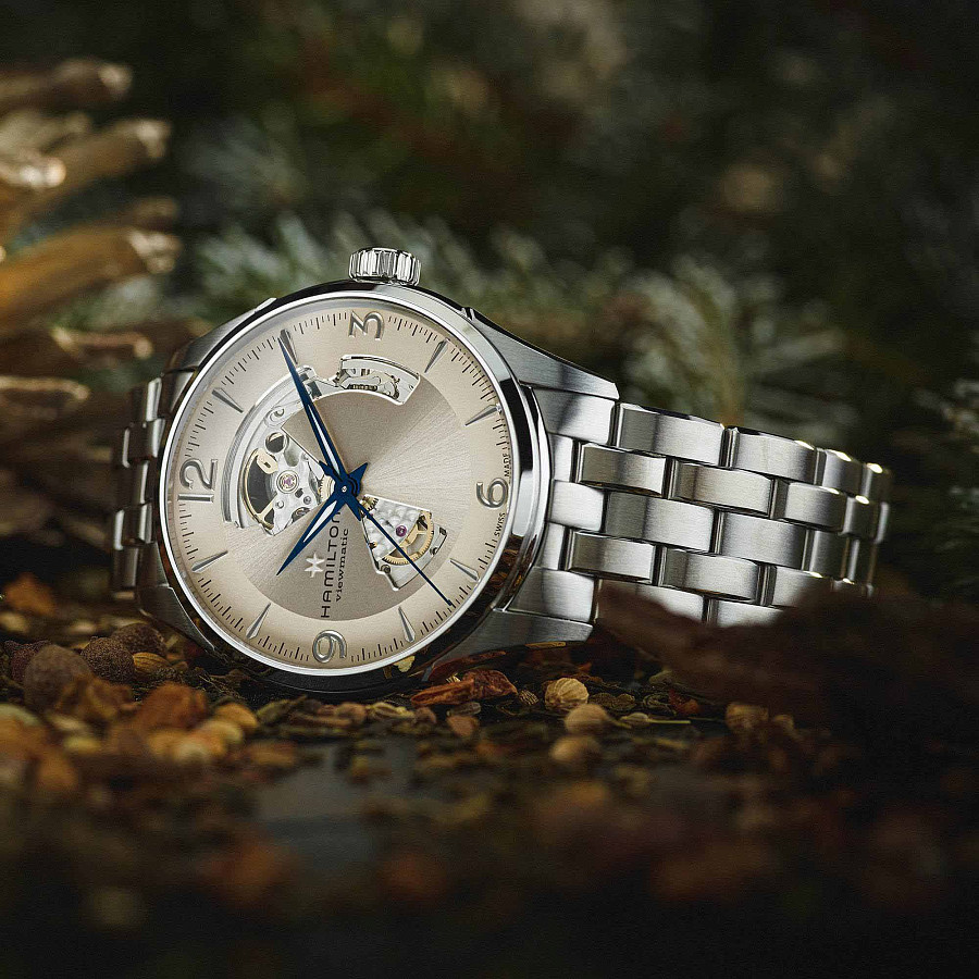 Часы Hamilton Jazzmaster Open Heart Auto H32705121 — антрацитовый, сталь металл