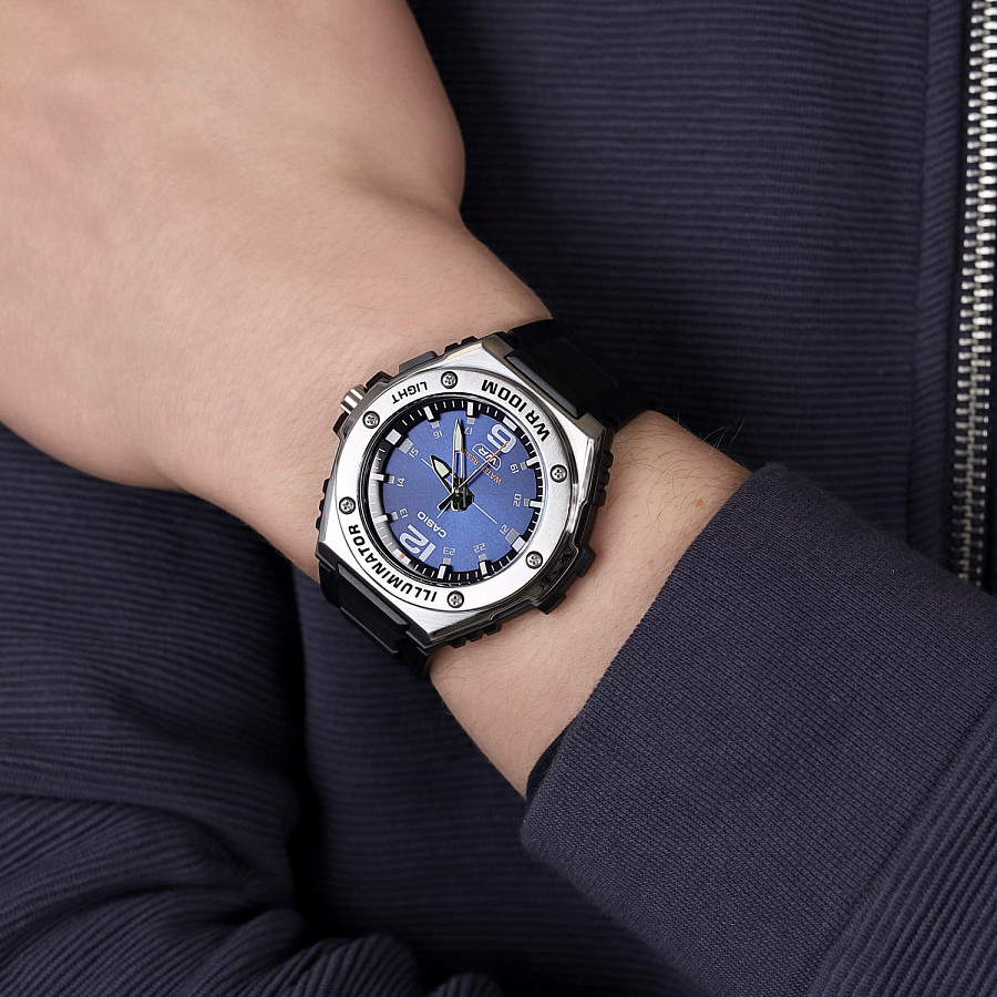 Часы Casio Collection MWA-100H-2A — кварцевые, пластик сталь металл